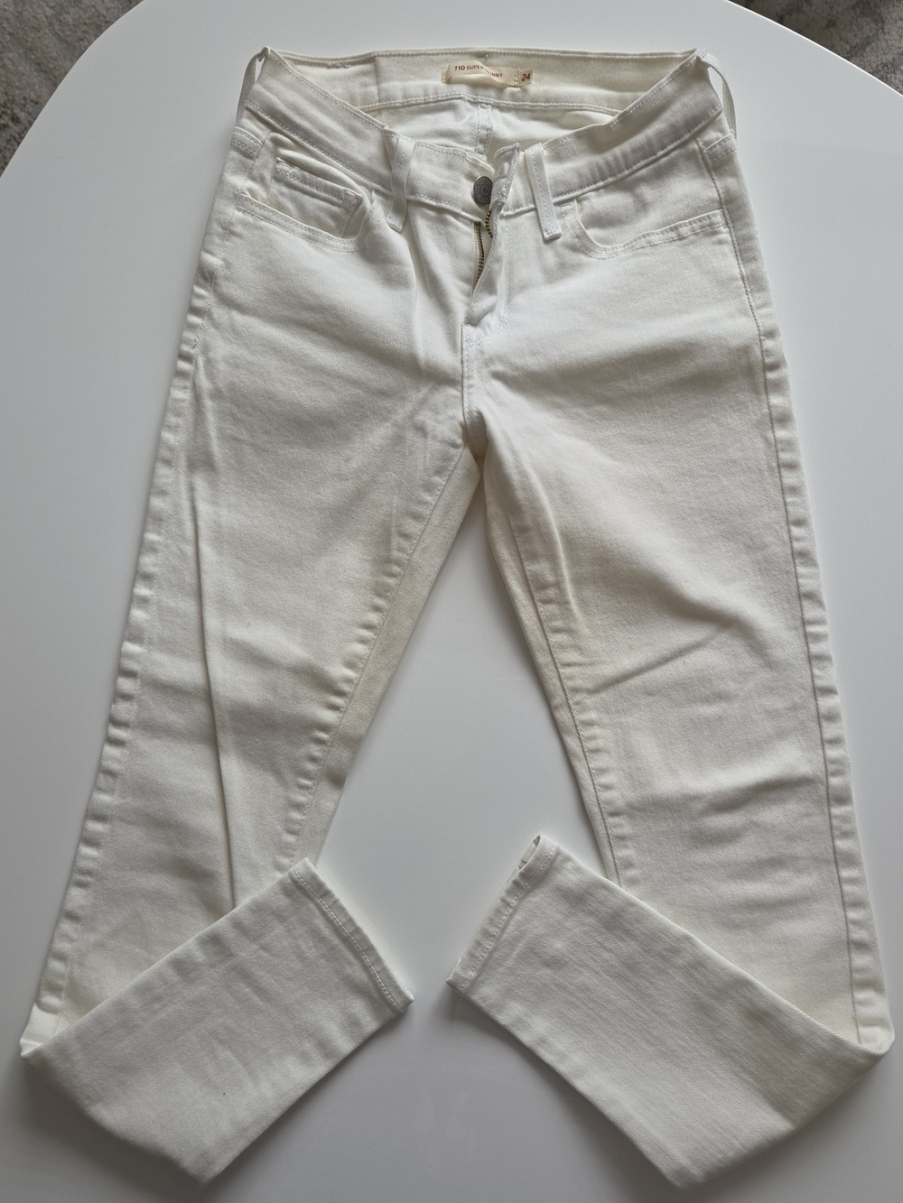 Levi's White Stretch Skinny Jeans, Size 24